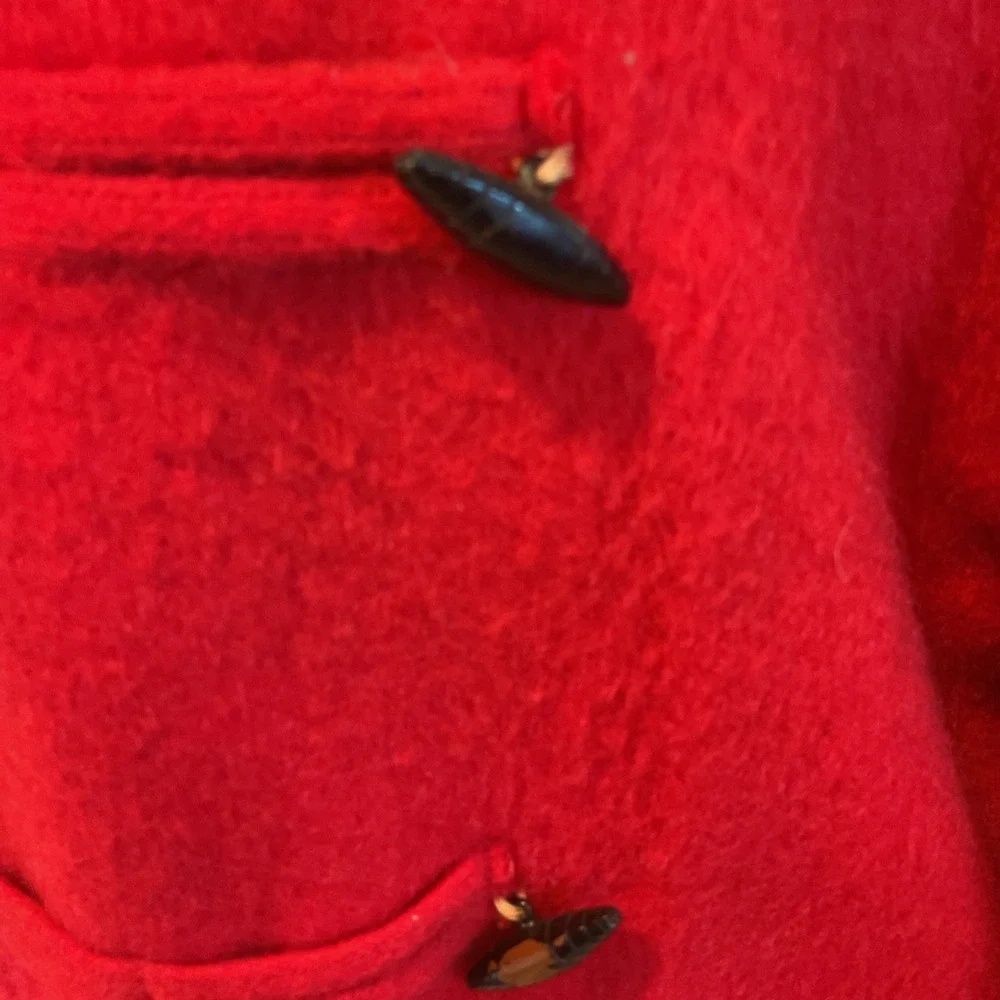 Vintage Berkray Red Wool Duffle‎ Coat Womens Sz 40 Large Toggle Classic